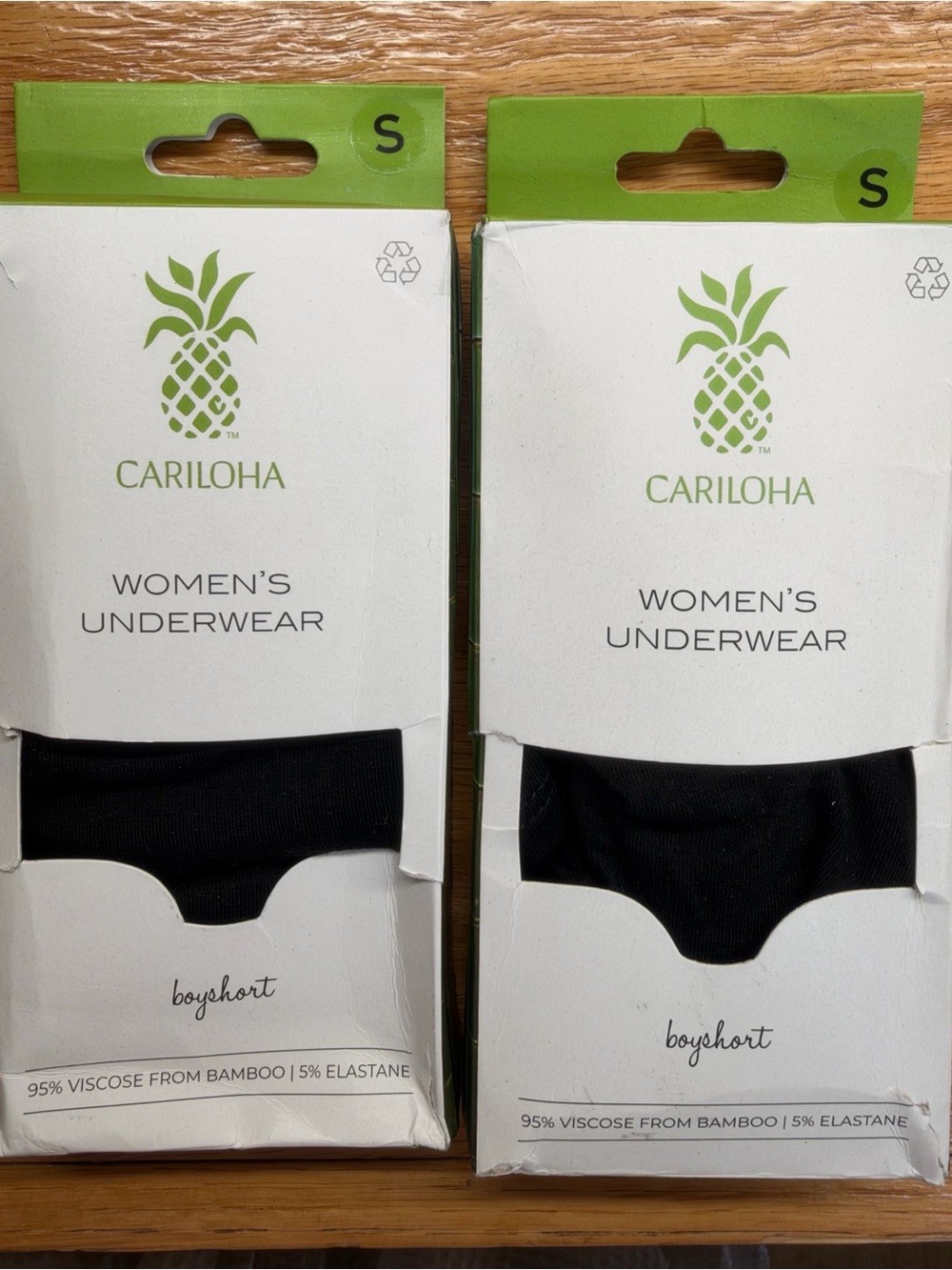 Cariloha Women's Black Boyshort Underwear - Small 2 pairs